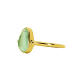 Green Sea Glass, Gold Vermeil - Size P