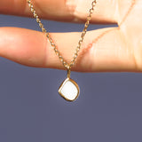 White Sea Glass Necklace - Gold Vermeil