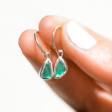 Green Sea Glass Hoops