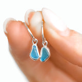 Blue Sea Glass Hoops