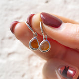 Amber Sea Glass Hoops