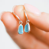 Blue Sea Glass Hoops
