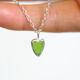 Green Sea Glass Heart Necklace
