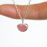 Pink Sea Glass Heart Necklace