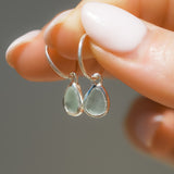 Light Blue Sea Glass Hoops