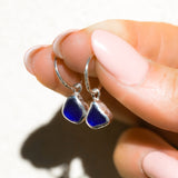Blue Sea Glass Hoops