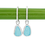 Blue Sea Glass Hoops