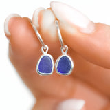 Blue Sea Glass Hoops