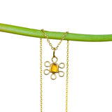 Sea Glass Flower Necklace - Gold Vermeil