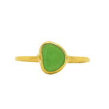 Green Sea Glass, Gold Vermeil - Size T