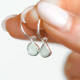 Light Blue Sea Glass Hoops