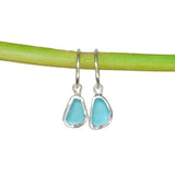 Blue Sea Glass Hoops