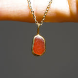 Red Sea Glass Necklace - Gold Vermeil