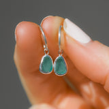 Green Sea Glass Hoops