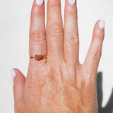 Red Sea Glass Heart, Gold Vermeil - Size O