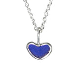 Blue Sea Glass Heart Necklace
