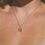 Sea Glass Sun Necklace - Gold Vermeil