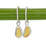 Orange/Yellow Sea Glass Hoops