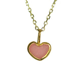 Pink Sea Glass Heart Necklace, Gold Vermeil