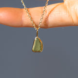 Green Sea Glass Necklace - Gold Vermeil