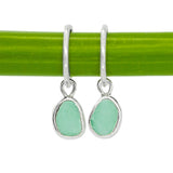 Green Sea Glass Hoops