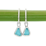 Blue Sea Glass Hoops