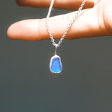 Blue Sea Glass Necklace