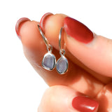 Purple/Blue Sea Glass Hoops