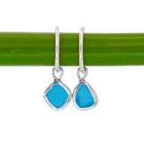 Blue Sea Glass Hoops