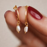 Classic Pearl Hoops - Gold Vermeil