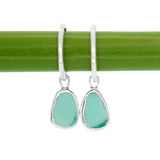 Green Sea Glass Hoops