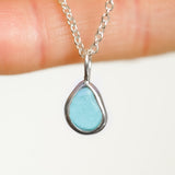 Blue Sea Glass Necklace