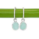 Green Sea Glass Hoops