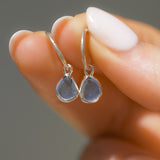 Purple Sea Glass Hoops