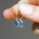 Blue Sea Glass Hoops