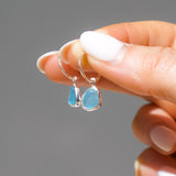 Blue Sea Glass Hoops