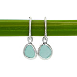 Green Sea Glass Hoops