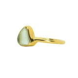 Light Blue Sea Glass, Gold Vermeil - Size J