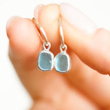Blue Sea Glass Hoops
