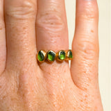 Green Sea Glass, Gold Vermeil - Size N