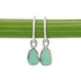 Green Sea Glass Hoops
