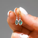 Green Sea Glass Hoops