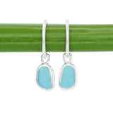 Blue Sea Glass Hoops