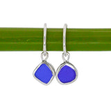 Blue Sea Glass Hoops
