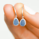 Blue Sea Glass Hoops