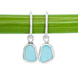 Blue Sea Glass Hoops