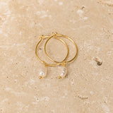 Classic Pearl Hoops - Gold Vermeil
