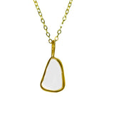 White Sea Glass Necklace - Gold Vermeil
