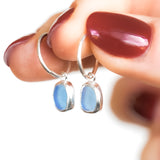 Lilac Sea Glass Hoops