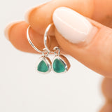 Green Sea Glass Hoops